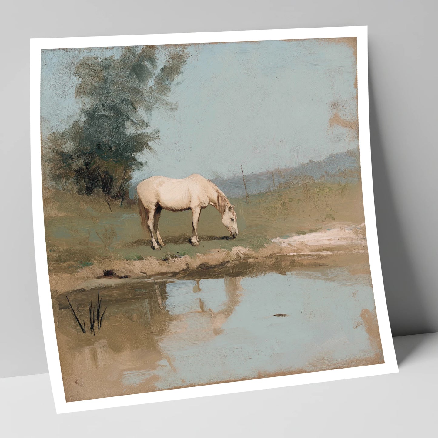 Pastoral Reflection horse landscape art print