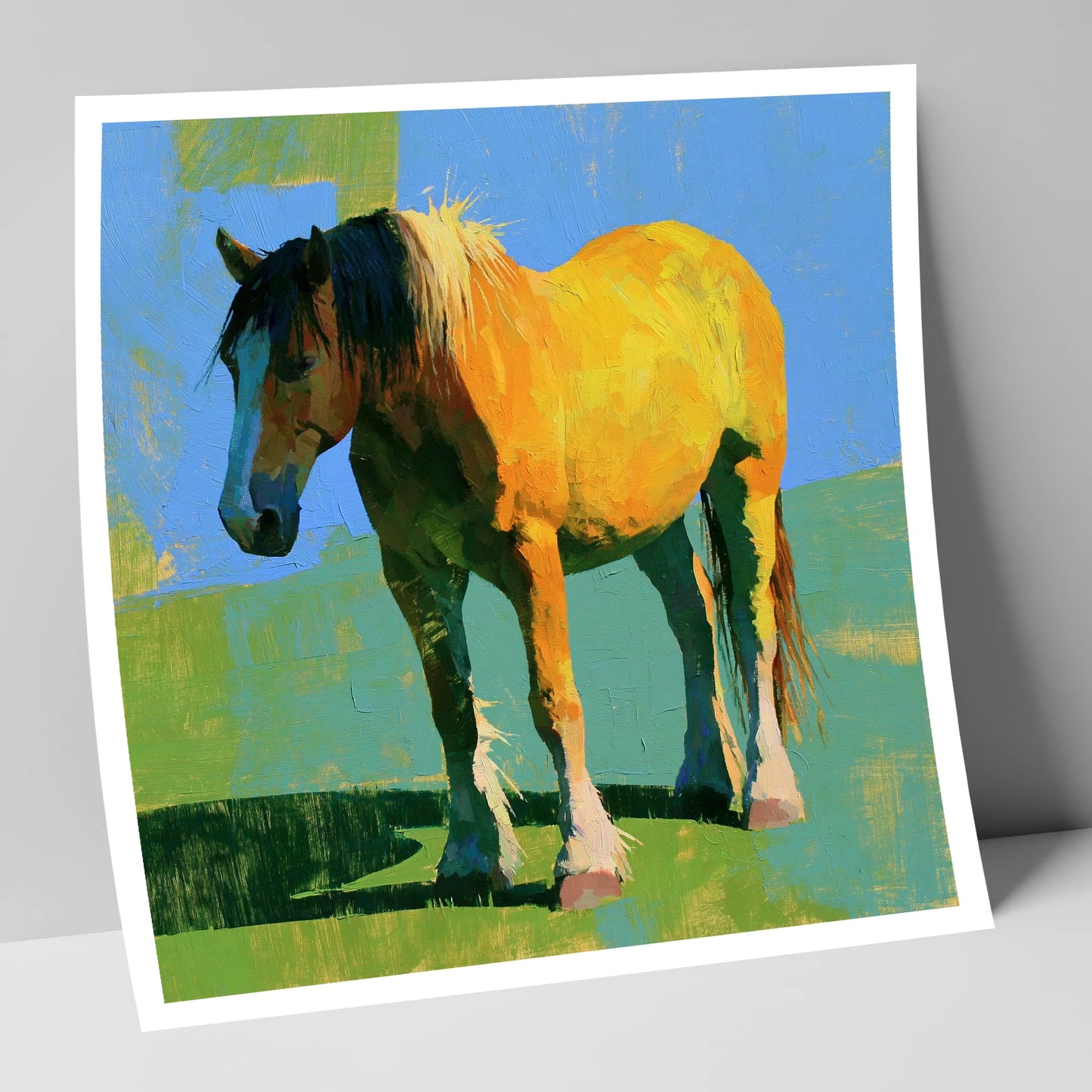 Golden Horse in Vibrant Sunlight horse breed art print