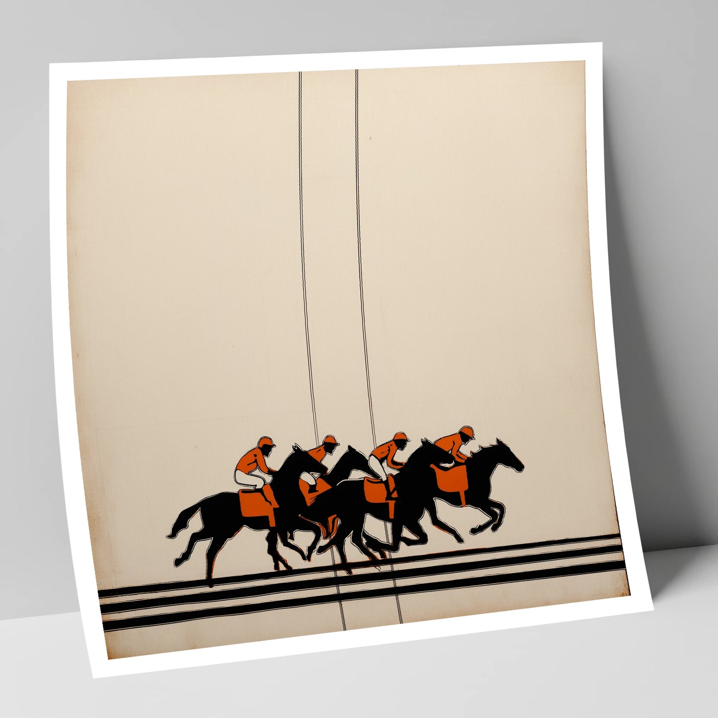 The Orange Silks racing horse art print