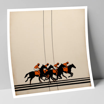 The Orange Silks racing horse art print