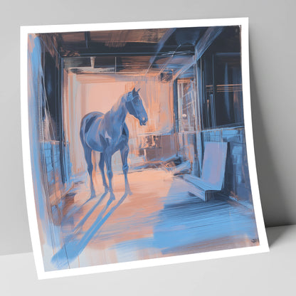 The Quiet Aisle horse stable art print