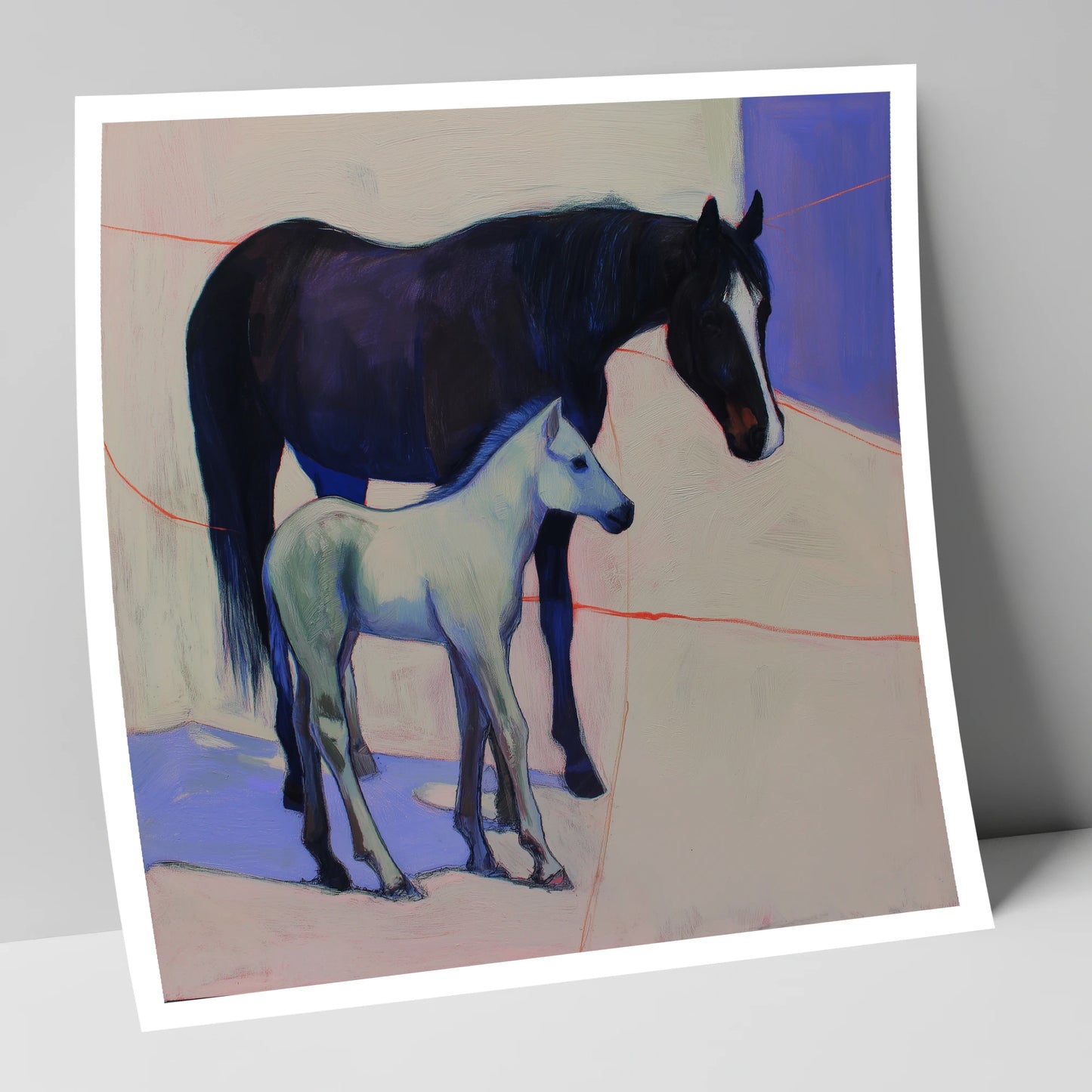 Indigo Shadows mare & foal art print