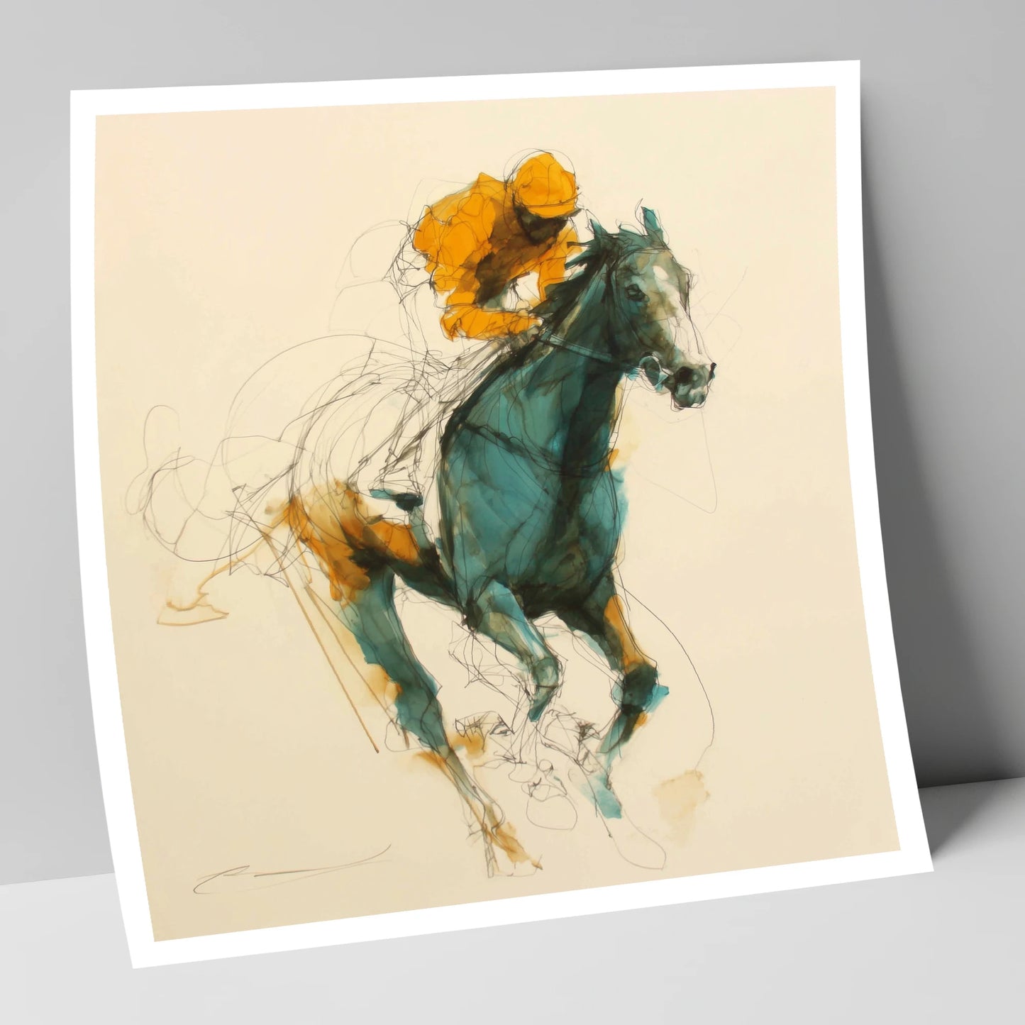 The Amber Surge racing horse art print