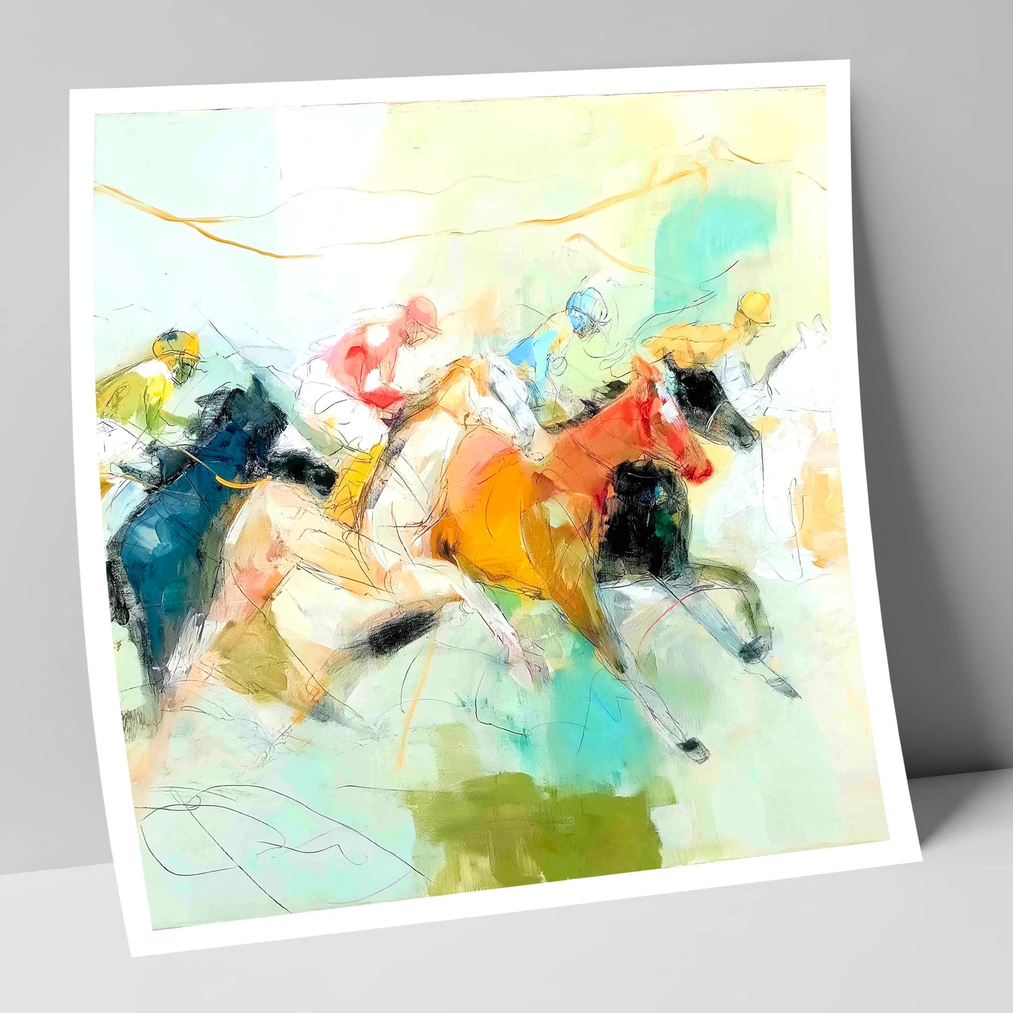 Rush to the Line racing horse art print