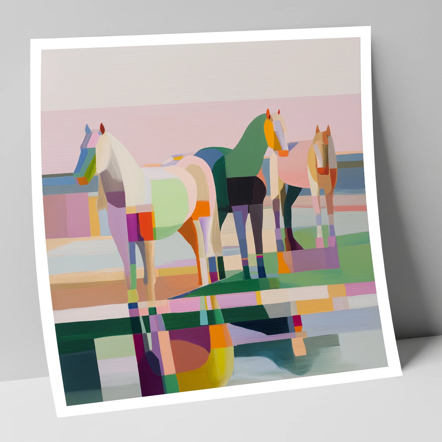 Geometric Equine Horizon horse landscape art print