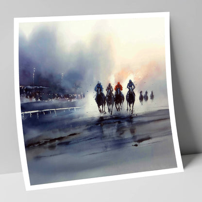 Out of the Mist racing horse art print