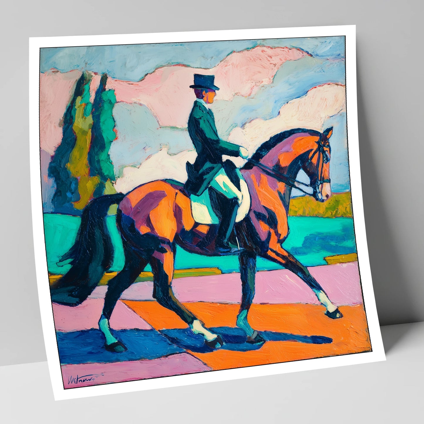 Vibrant Dressage Rhythm dressage horse art print