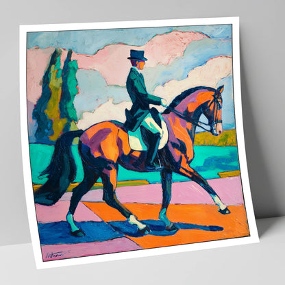 Vibrant Dressage Rhythm dressage horse art print