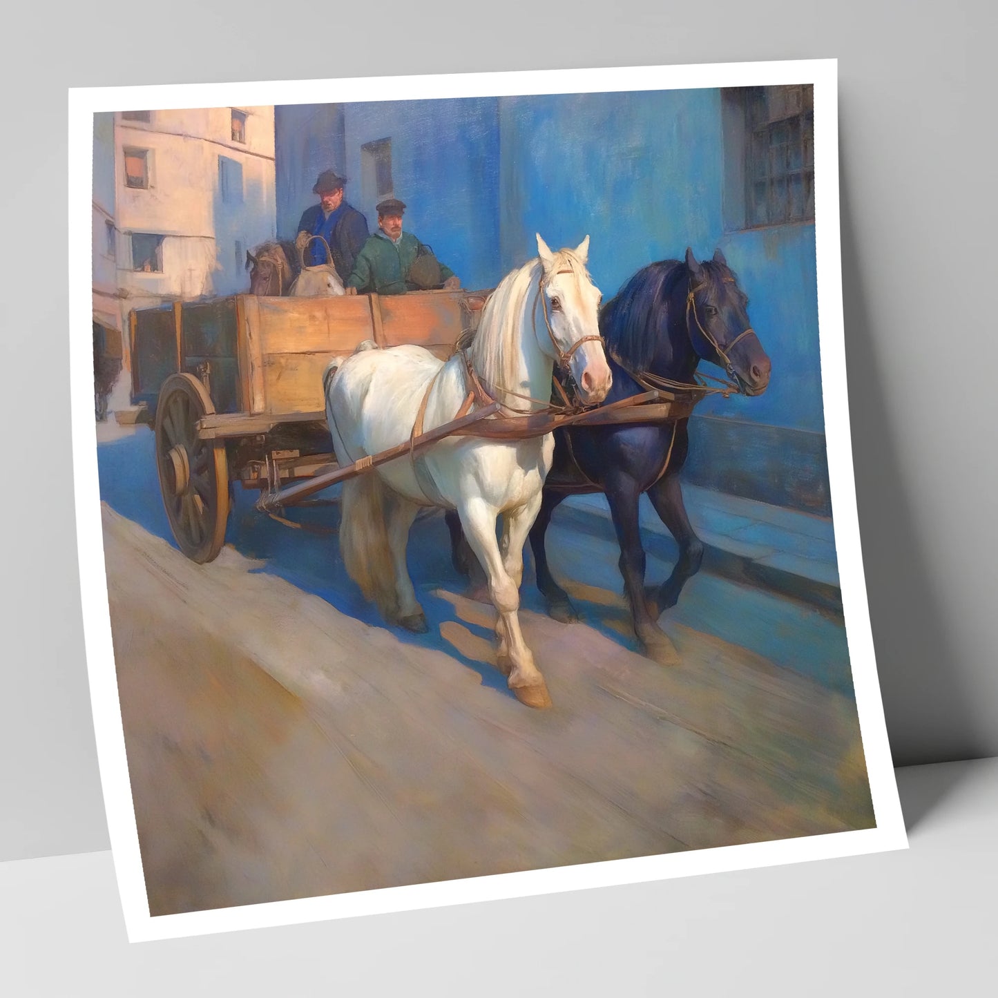 Sunlit Draught Pair working horse art print