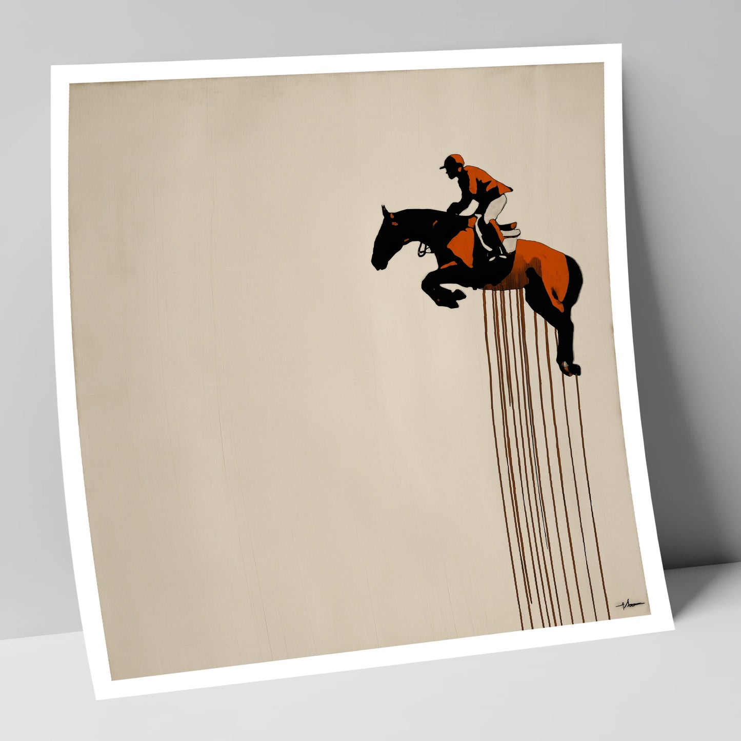 Suspended Flight show jumping horse art print