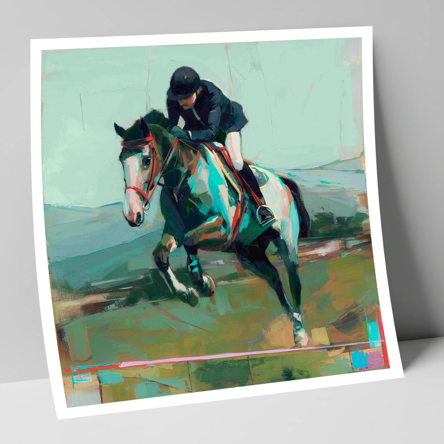 The Bold Clear show jumping horse art print