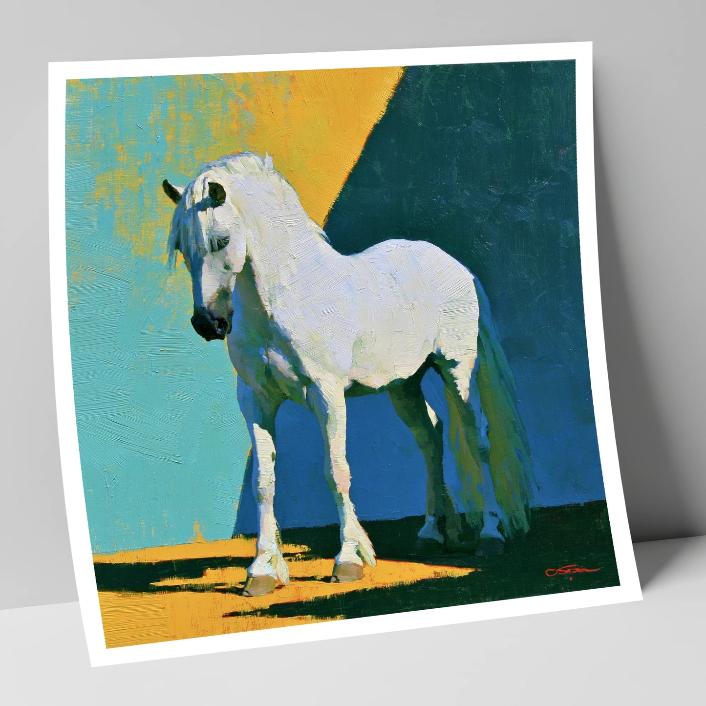 Grey Horse in Vivid Sunlight horse breed art print