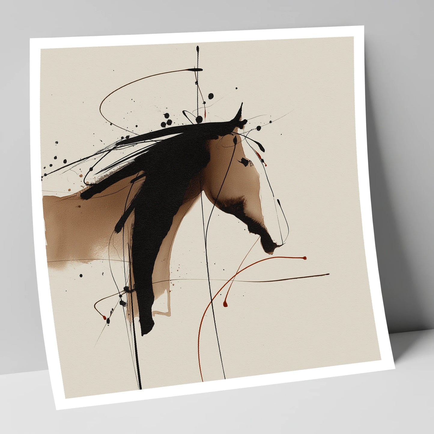 Abstract Sepia Equine horse portrait art print