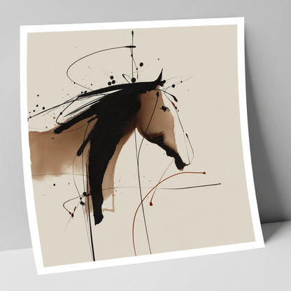 Abstract Sepia Equine horse portrait art print