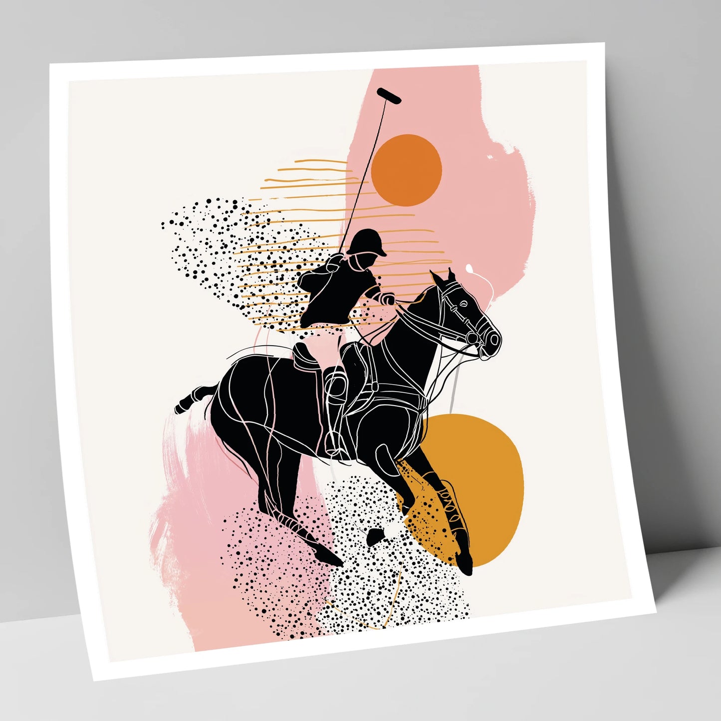 Modern Polo Strike polo horse art print