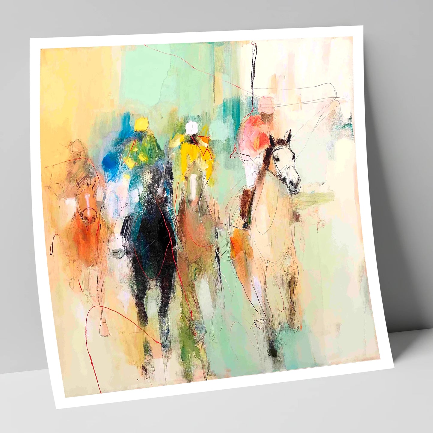 Thundering Silhouettes racing horse art print