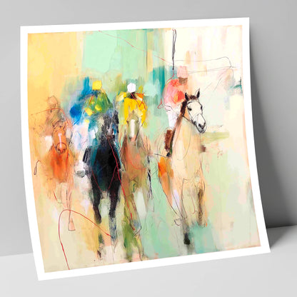Thundering Silhouettes racing horse art print