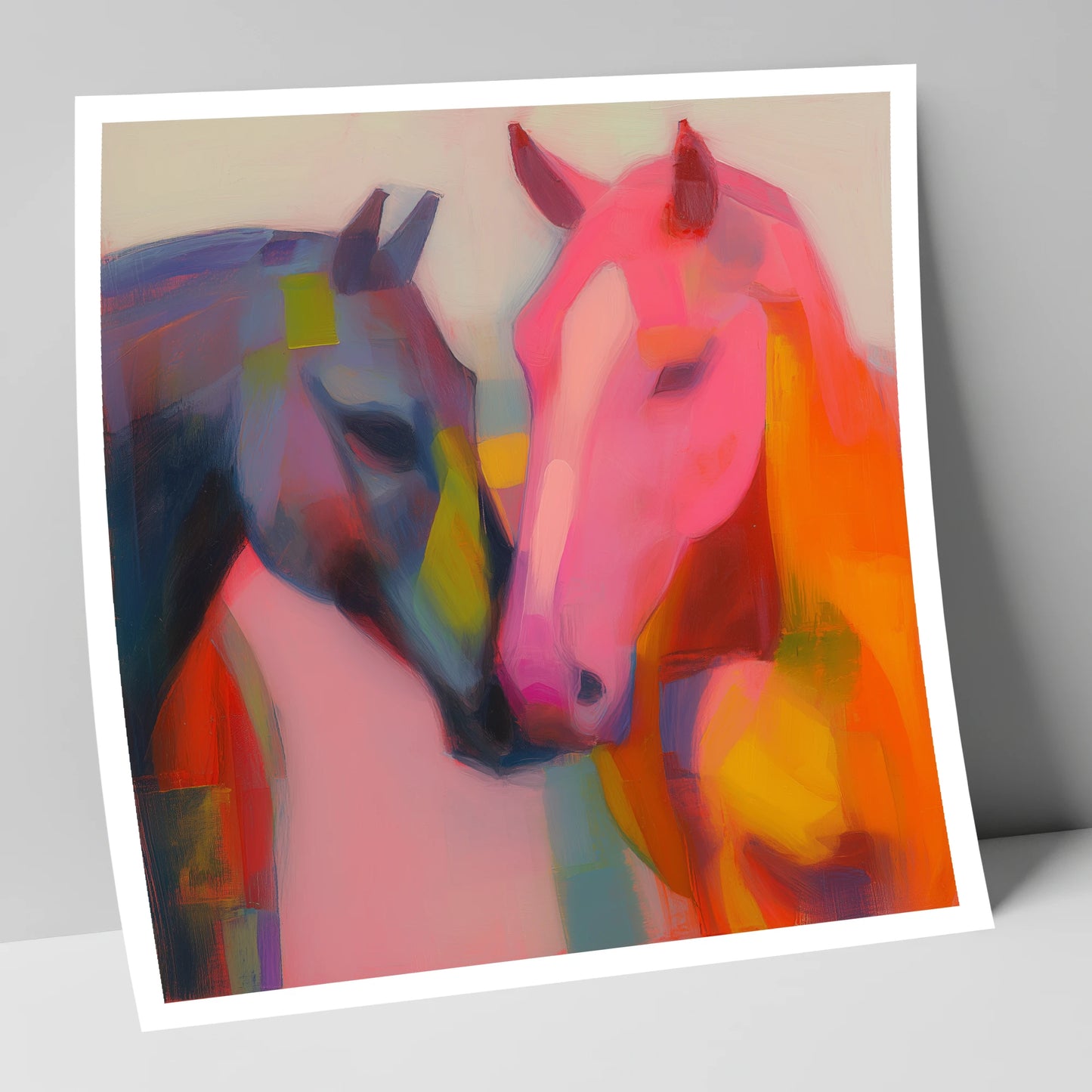 Vibrant Companions horse portrait art print