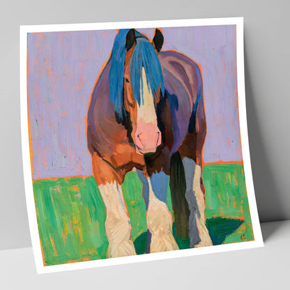 Vibrant Heavy Horse Portrait horse breed art print