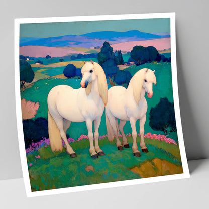 Pastel Horizons horse landscape art print