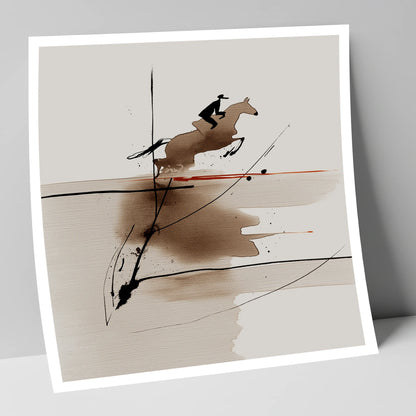 Sepia Suspension show jumping horse art print