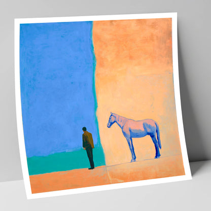 Between Blue and Sand horse & rider art print