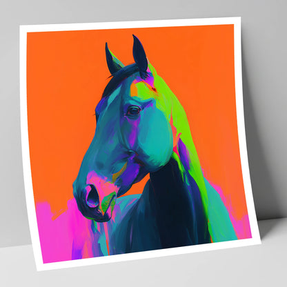 Electric Equine Spirit horse portrait art print