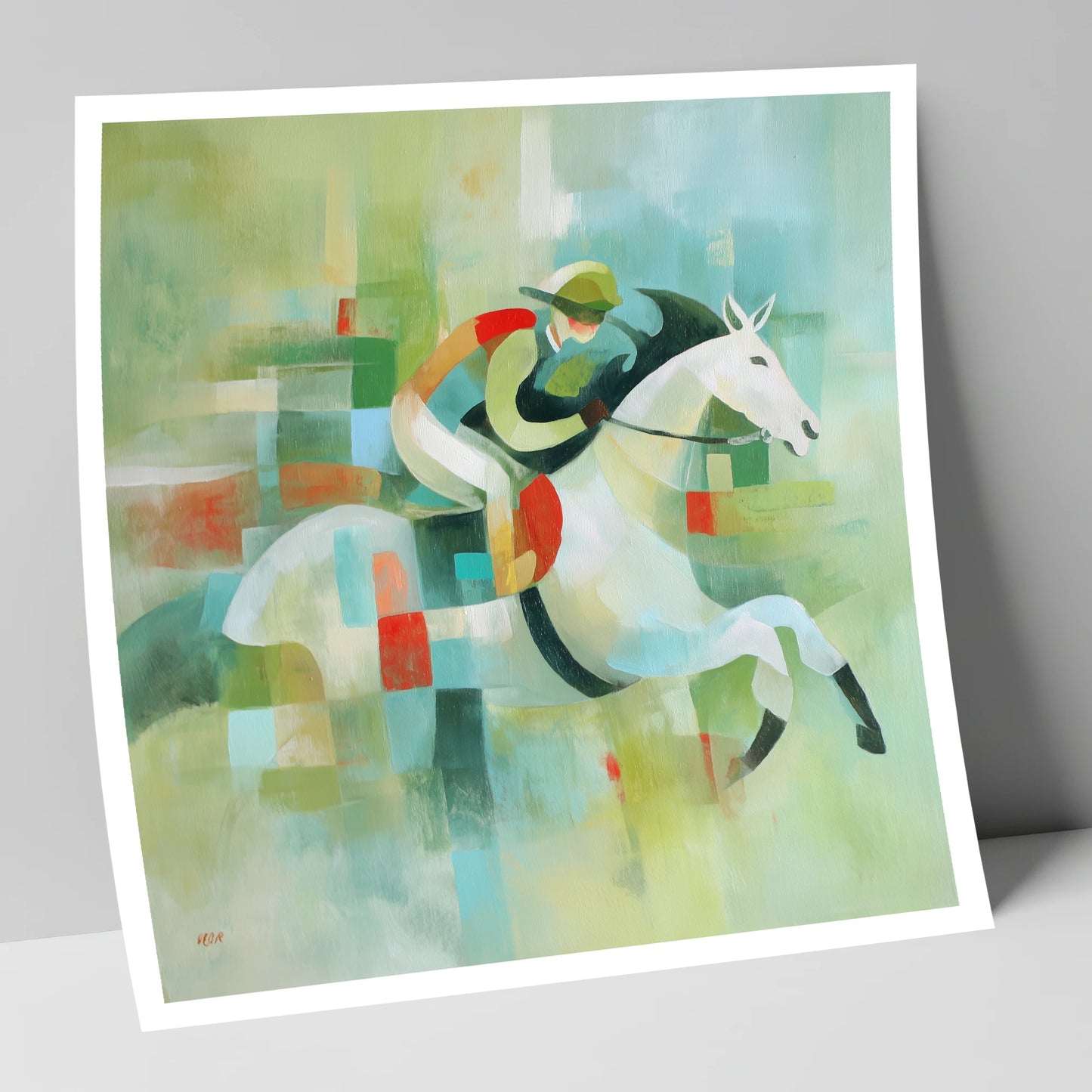 Modern Turf Mosaic racing horse art print