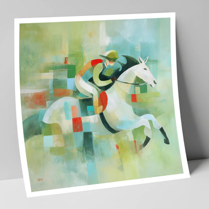 Modern Turf Mosaic racing horse art print