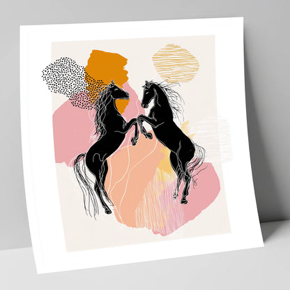 Abstract Equine Harmony wild horses art print