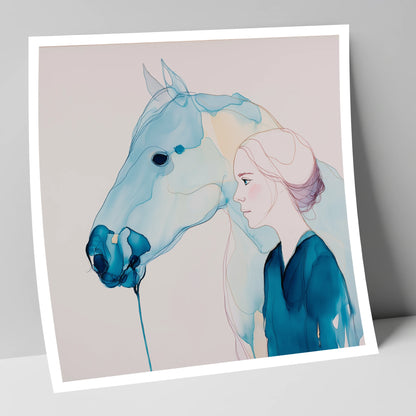 Cerulean Soulmates horse & rider art print