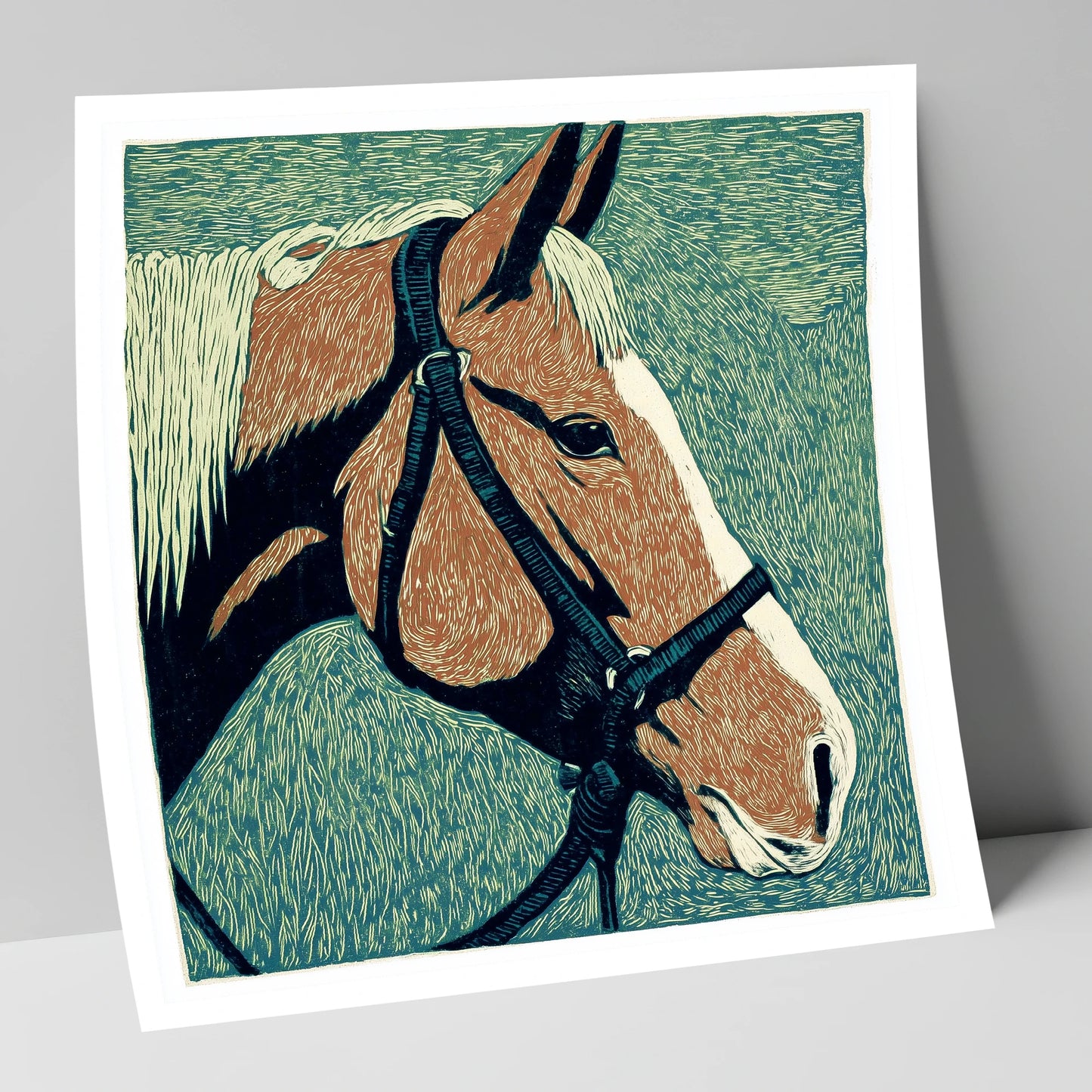 Bold Chestnut Profile horse portrait art print