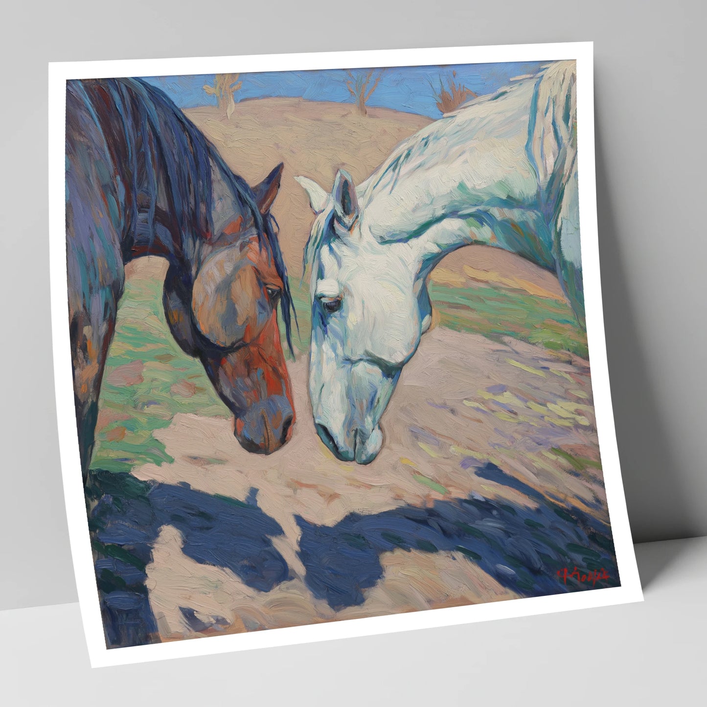 Sunlit Companions horse portrait art print