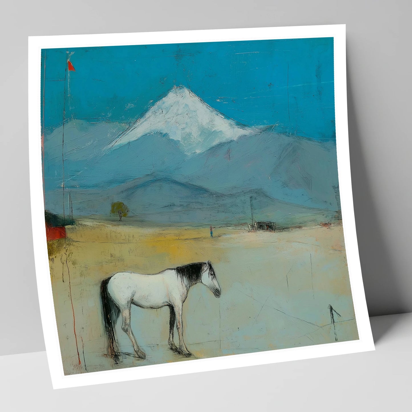 Beneath the Snow Peak horse landscape art print