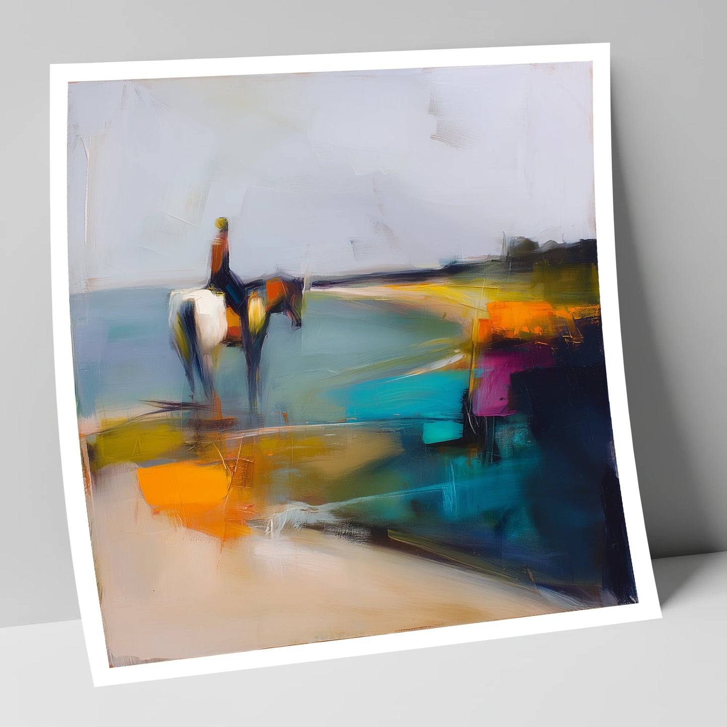 Vivid Shoreline beach horse art print