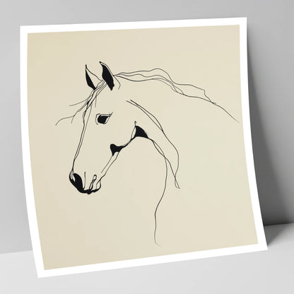 Elegant Equine Silhouette horse breed art print