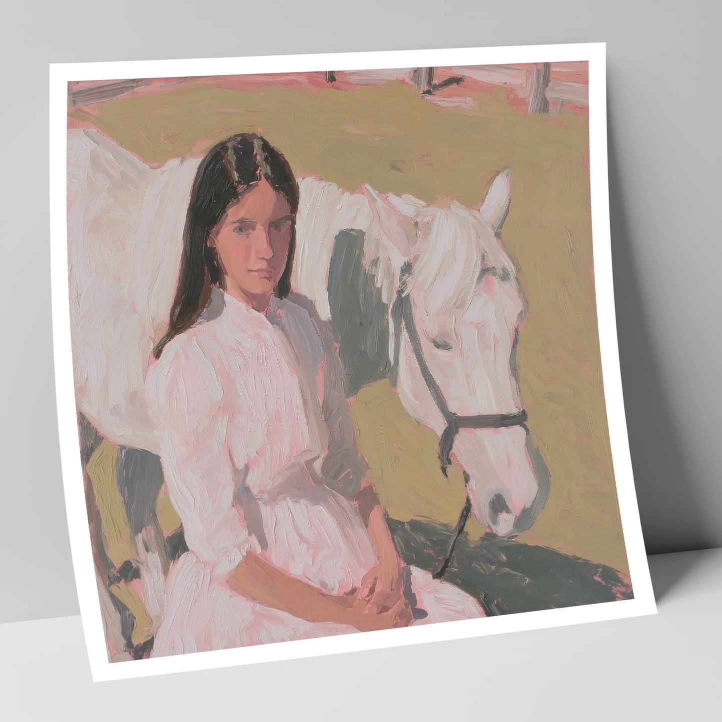 Pastel Companionship horse & rider art print