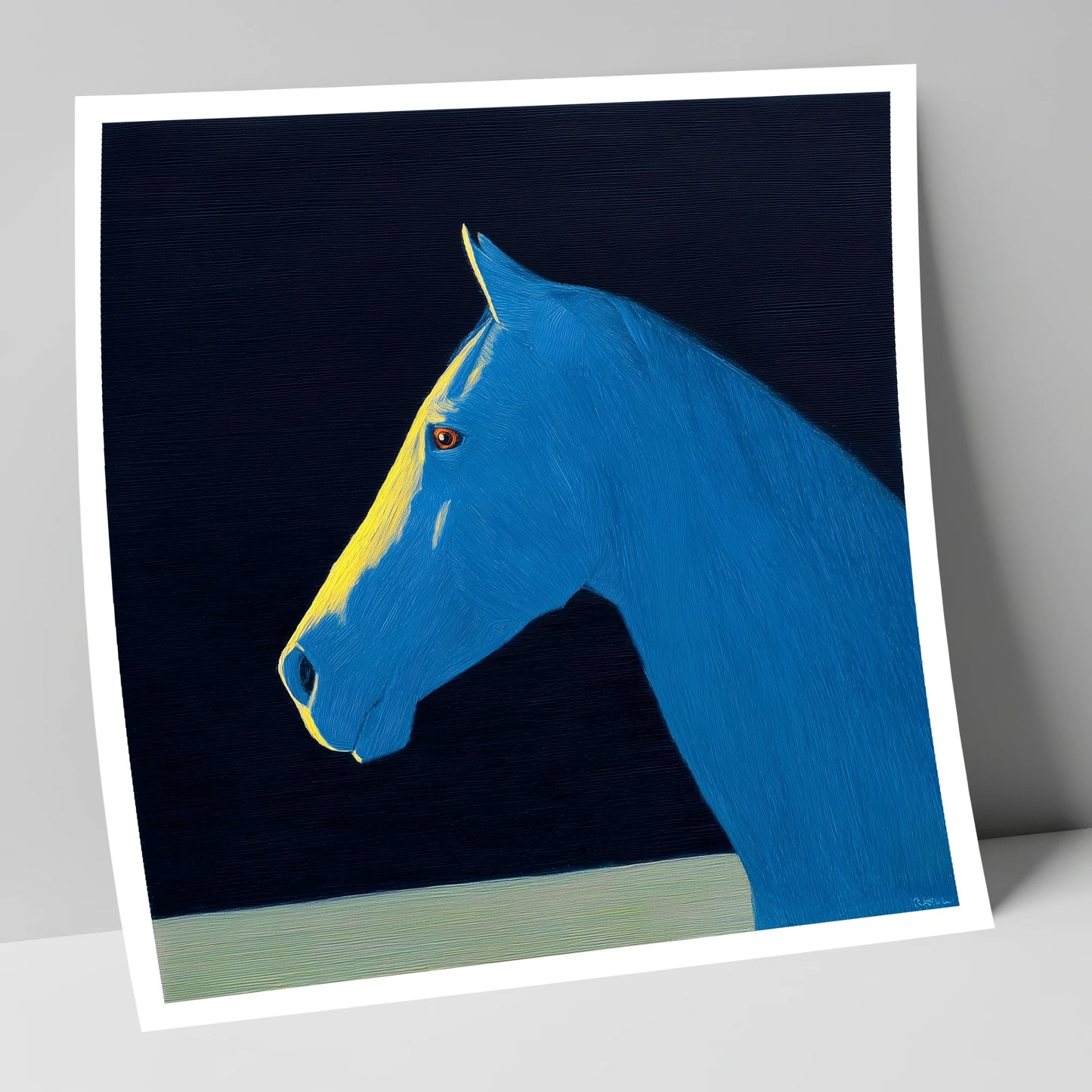 Striking Azure Profile horse breed art print