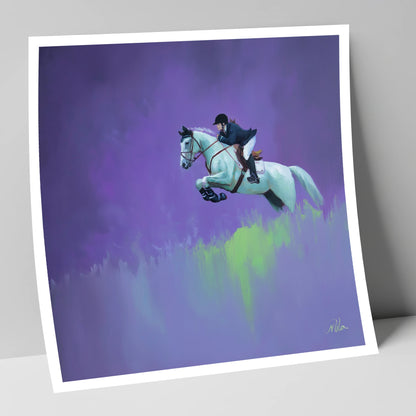Violet Suspension show jumping horse art print