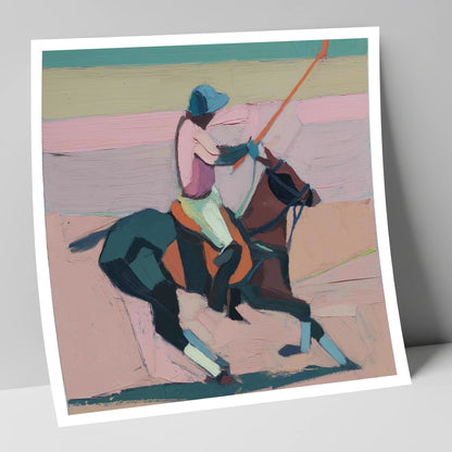 Dusty Rose Chukka polo horse art print