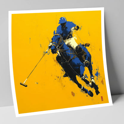 Cobalt Chukka polo horse art print