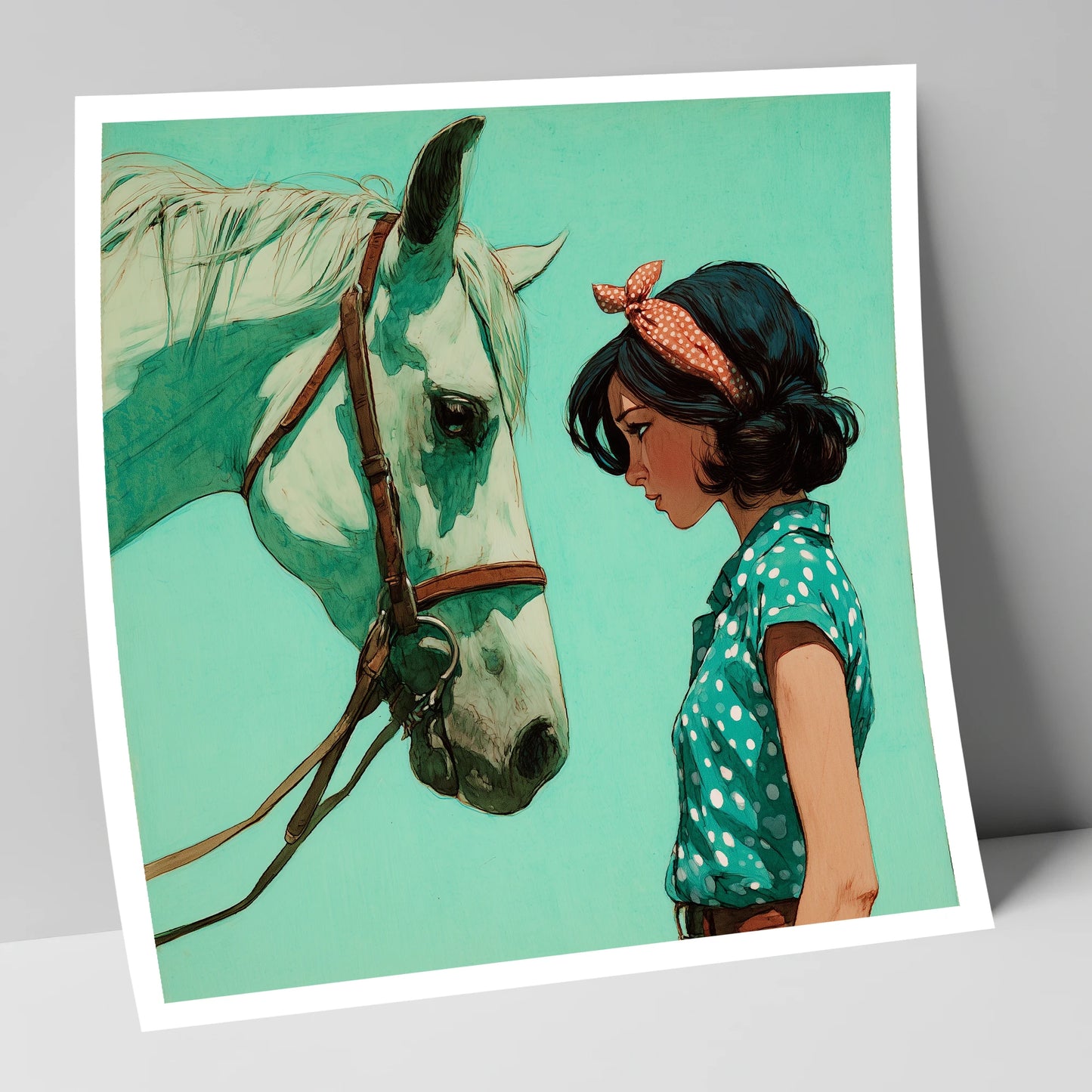 The Quiet Exchange horse & rider art print