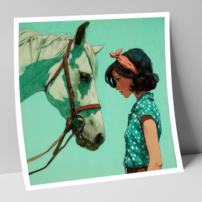 The Quiet Exchange horse & rider art print