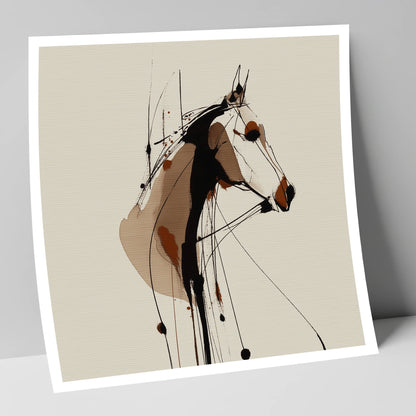 Dynamic Sepia Profile horse portrait art print