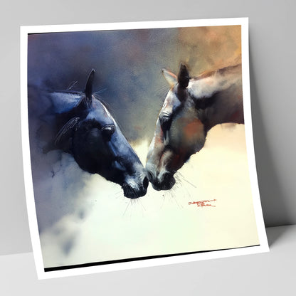 A Quiet Greeting horse portrait art print