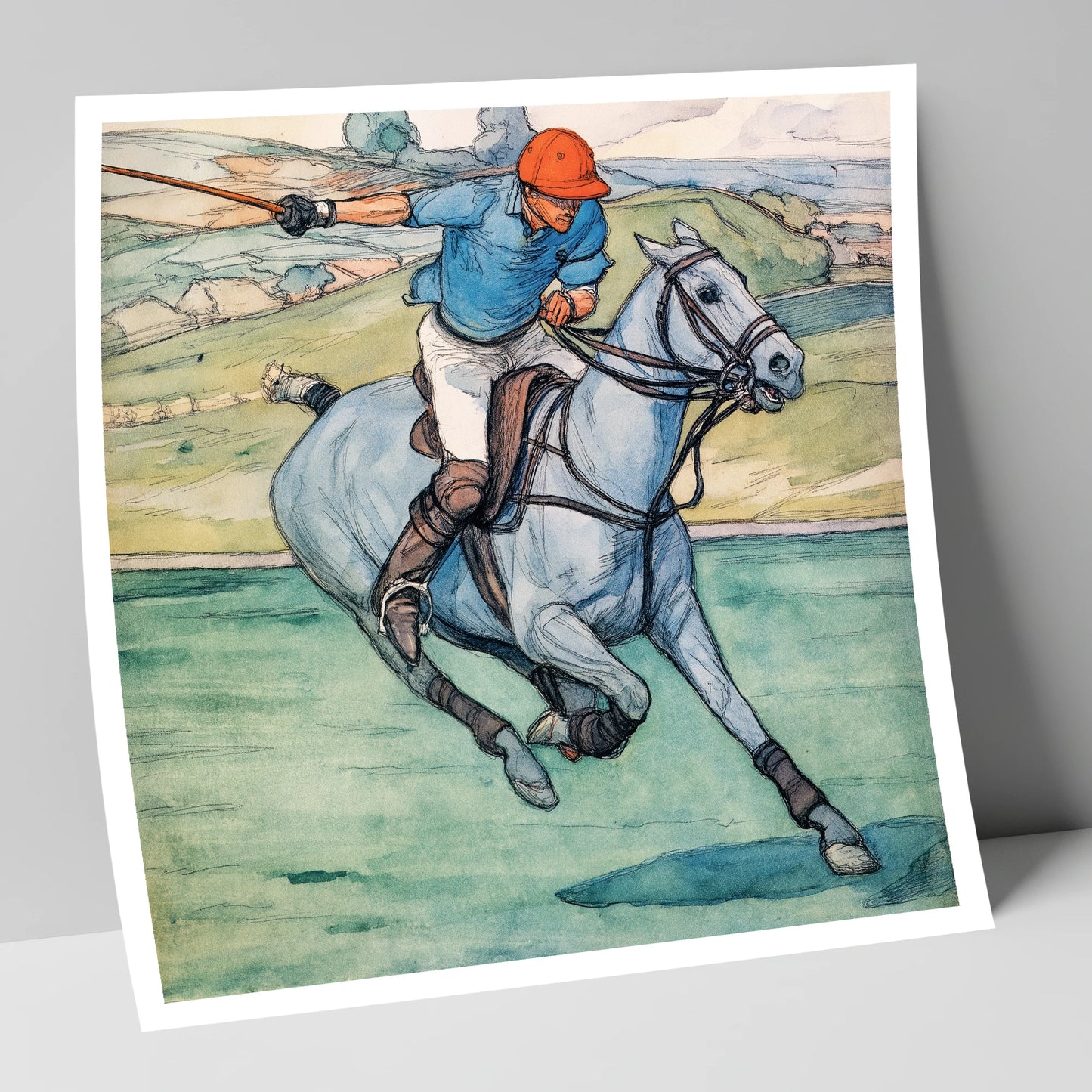 The Nearside Shot polo horse art print