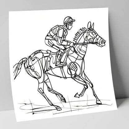 Geometry of Speed racing horse art print