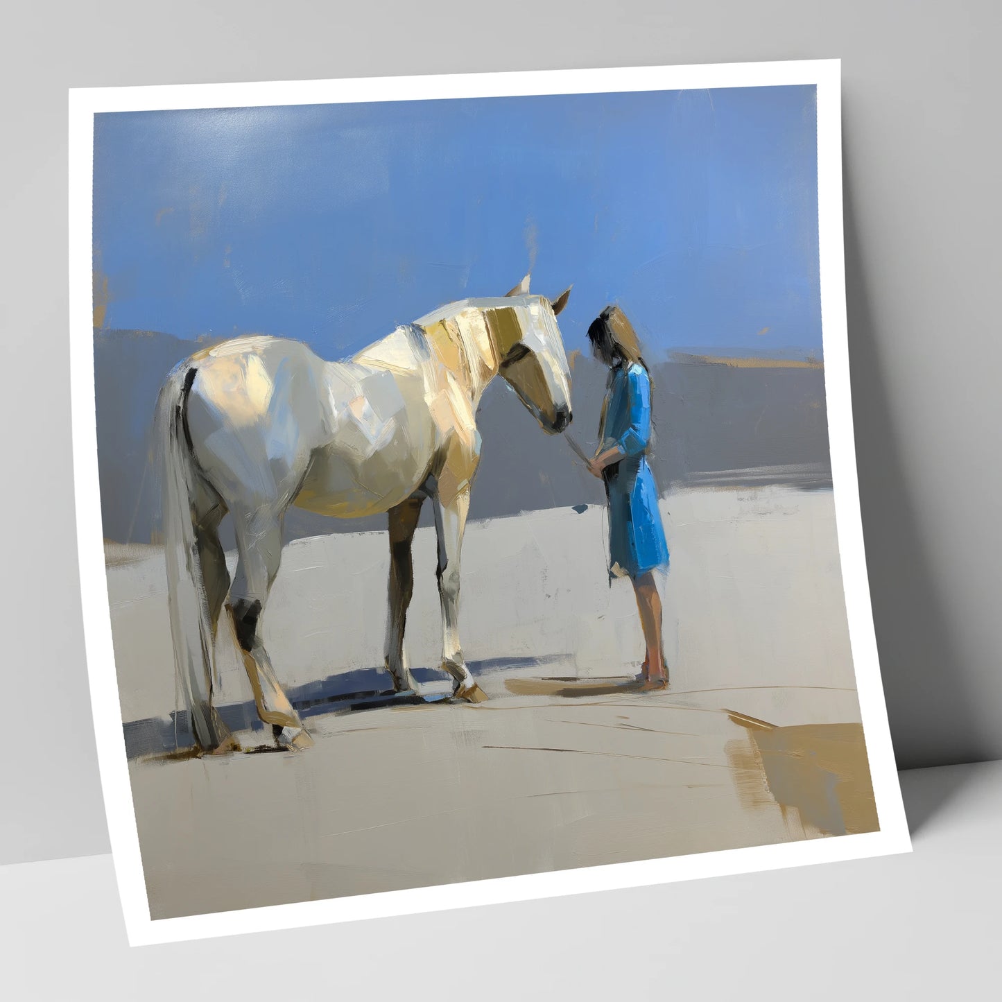Sunlit Companion horse & rider art print