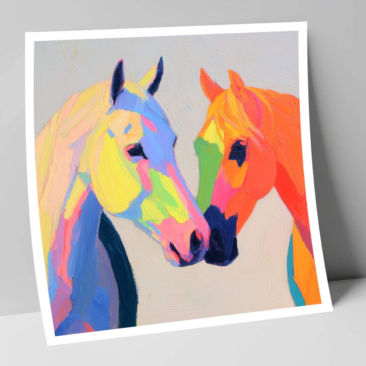 Technicolour Companions horse portrait art print