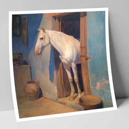 The Blue Stable Door horse stable art print